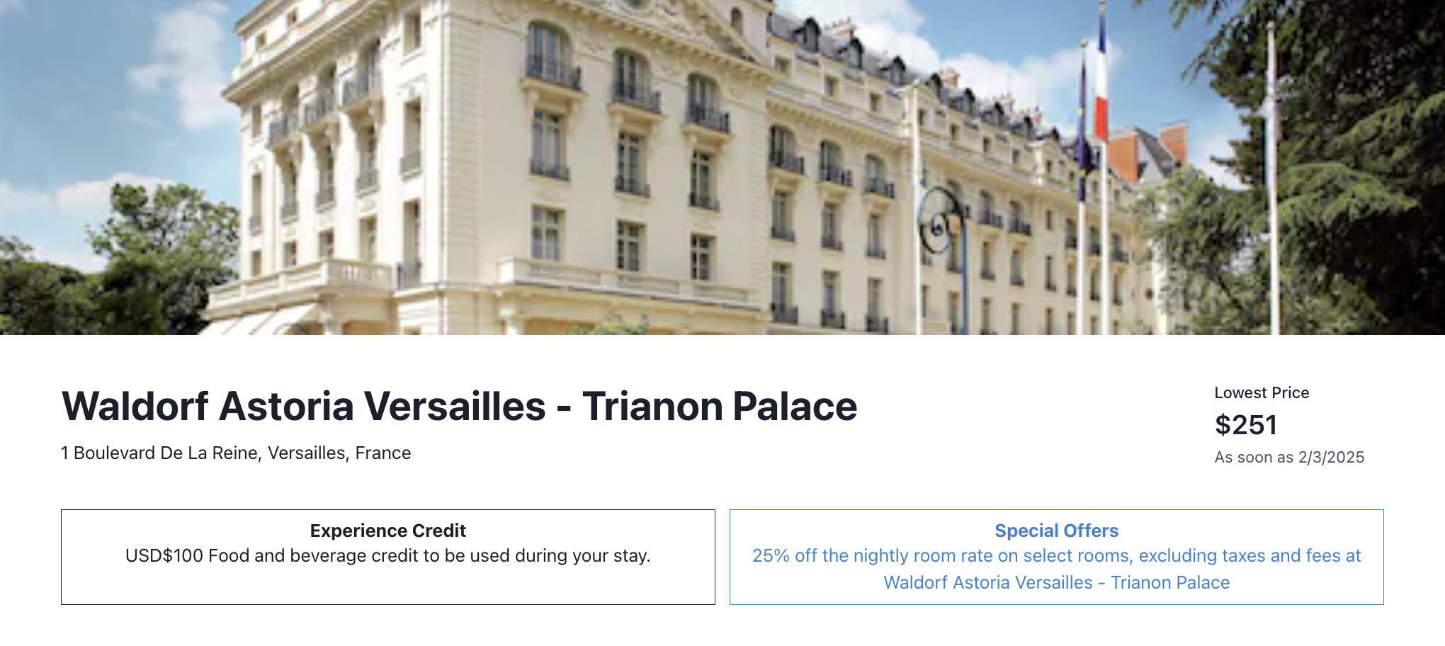 Waldorf Astoria Versailles - Trianon Palace on MaxFHR website